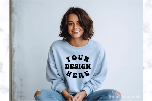 Baby Blue Sweater Mockup: Graphics for Product Mockups