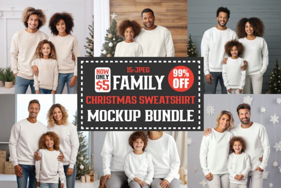 Christmas Family Mockups Bundle: Graphics & Product Mockups