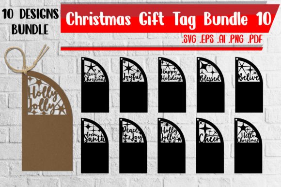 Christmas Gift Tags: Graphics for Crafts & Sales