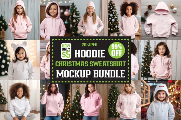 Christmas Girl Hoodie Mockup: Free Graphics & Freebies