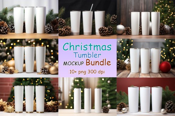 Christmas Tumbler Mockup Bundle: Graphics & Product Mockups