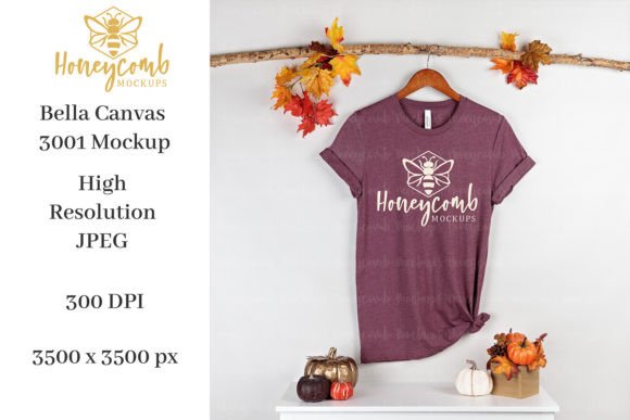 Fall BC3001 Heather Maroon Shirt Mockup Review