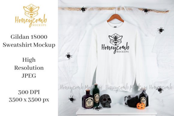 Halloween Gildan 18000 Mockup: Graphics & Product Mockups
