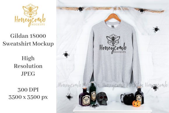 Halloween Gildan 18000 Mockup: Premium Graphics & Product Mockups
