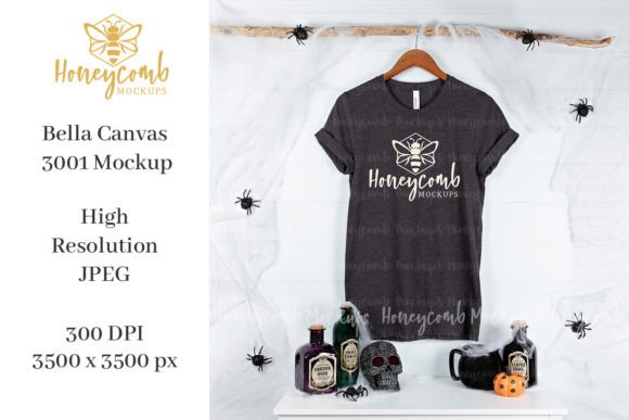 Halloween Heather Dark Grey 3001 Mockup Review
