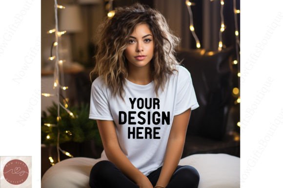 Happy New Year Woman Mockup 11: Graphics & Product Mockups