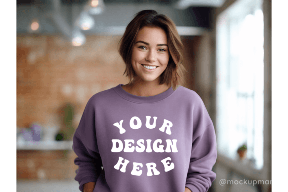 Purple Crewneck Mockup: Premium Graphics & Product Mockups
