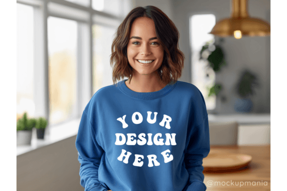Royal Blue Sweater Mockup: Premium Graphics for Product Mockups