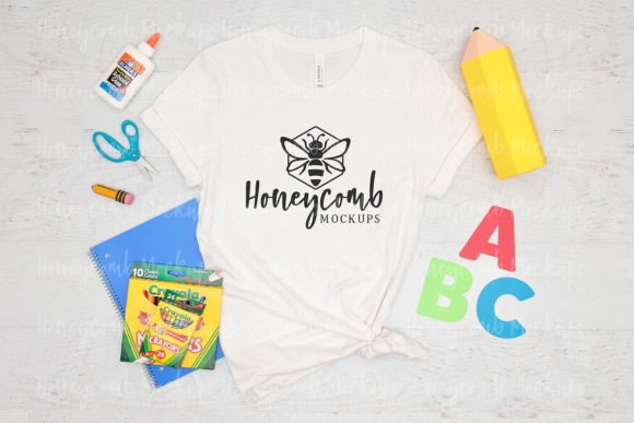 White Bella Canvas 3001 Teacher Mockup: Graphics for Product Mockups