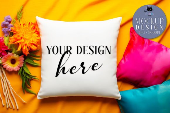 White Pillow Boho Mockup: Essential Graphics for Product Mockups