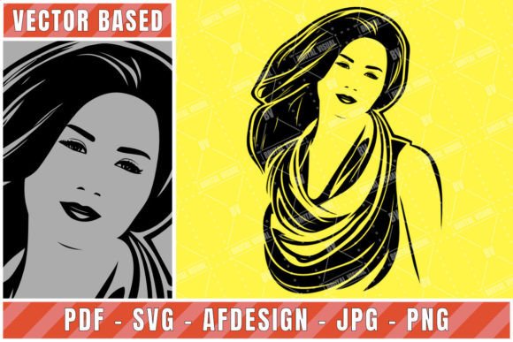Woman Bust Scarf V2: Graphics for Crafts